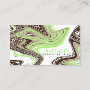 Carte De Visite courses en bon état de vert et de chocolat