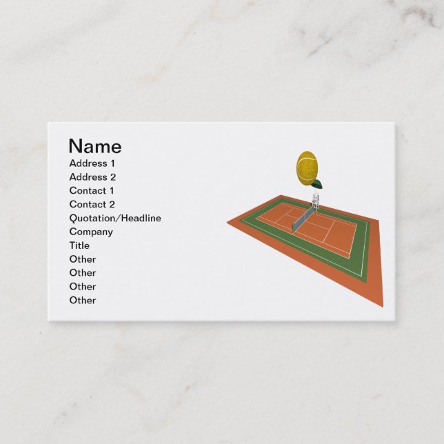 Carte De Visite Court de tennis (Devant)