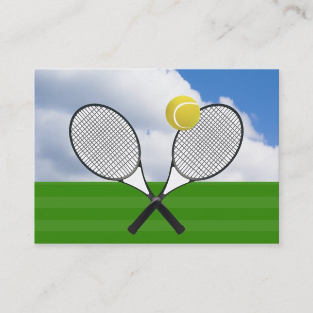 Carte De Visite court de tennis et RACKETS DE TENNIS (Devant)