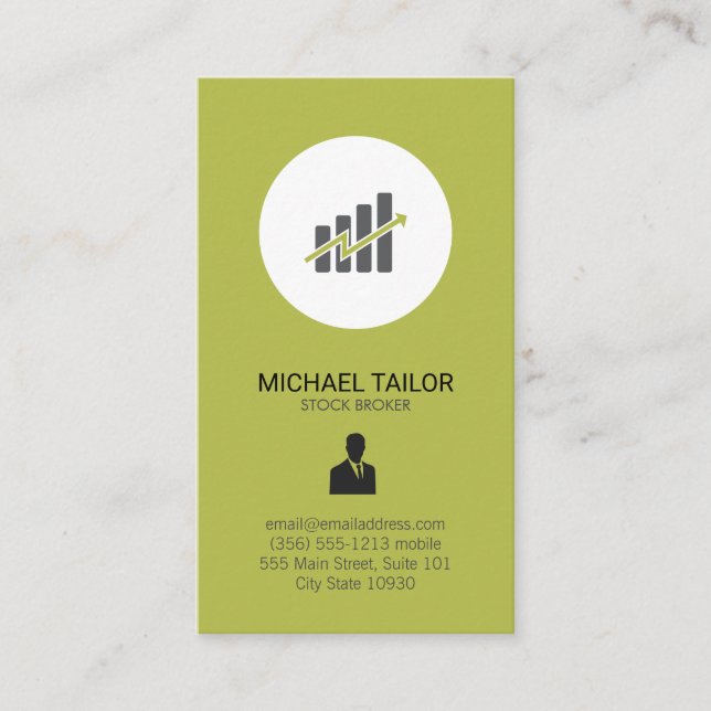 Carte De Visite Courtier en actions (Devant)