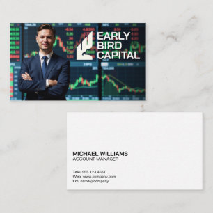 Carte De Visite Courtier en actions   Graphiques financiers