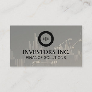 Carte De Visite Courtier en actions   Investissements   Graphe sto
