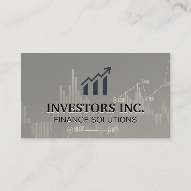 Carte De Visite Courtier en actions | Investissements | Graphique  (Devant)
