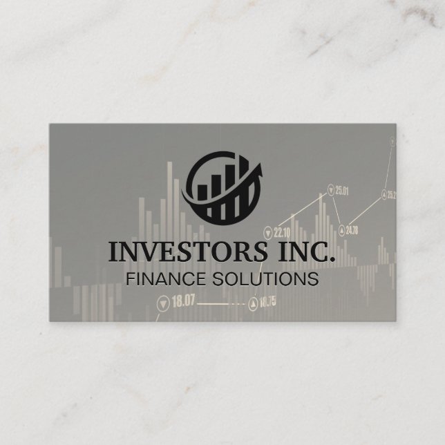 Carte De Visite Courtier en actions | Investissements | Logo Graph (Devant)
