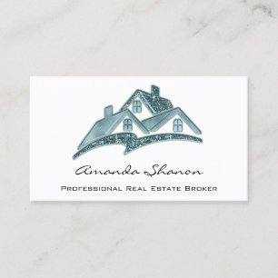 Carte De Visite Courtier en immobilier professionnel Maison Turquo
