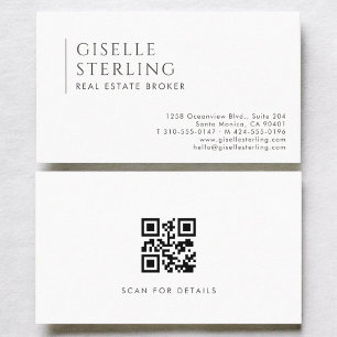 Carte De Visite Courtier immobilier Code QR professionnel moderne