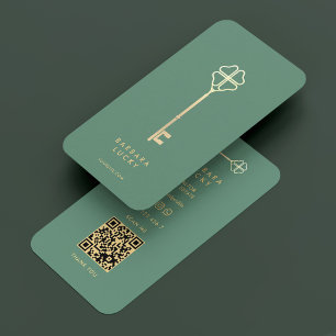 Carte De Visite Courtier immobilier Hypothèque Dusty Turquoise Gol