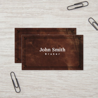 Carte De Visite Courtier immobilier professionnel en cuir