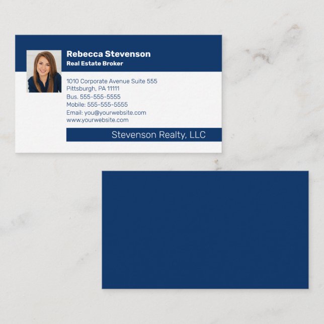 Carte De Visite Courtier immobilier Professionnel    Entreprise (Devant / Derrière)