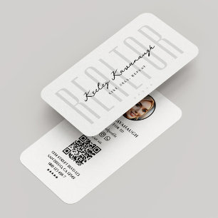 Carte De Visite Courtier immobilier Realtor Photo moderne Blanc