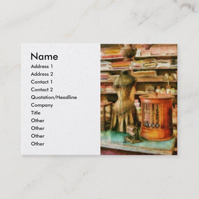 Carte De Visite Cousant - les approvisionnements pour l'ouvrière (Devant)