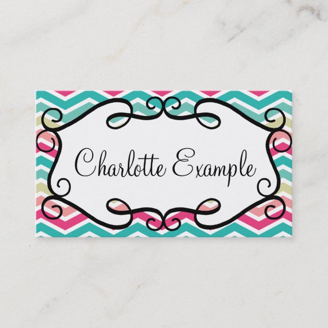 Carte De Visite Coussin Turquoise (Devant)