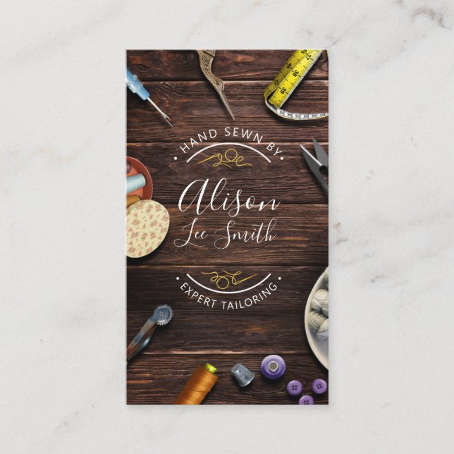 Carte de visite cousu main pour le port de mer ou  (Devant)