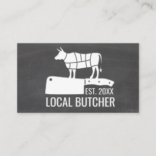 Carte De Visite Couteau boucher   Tableau des coupes de viande   T