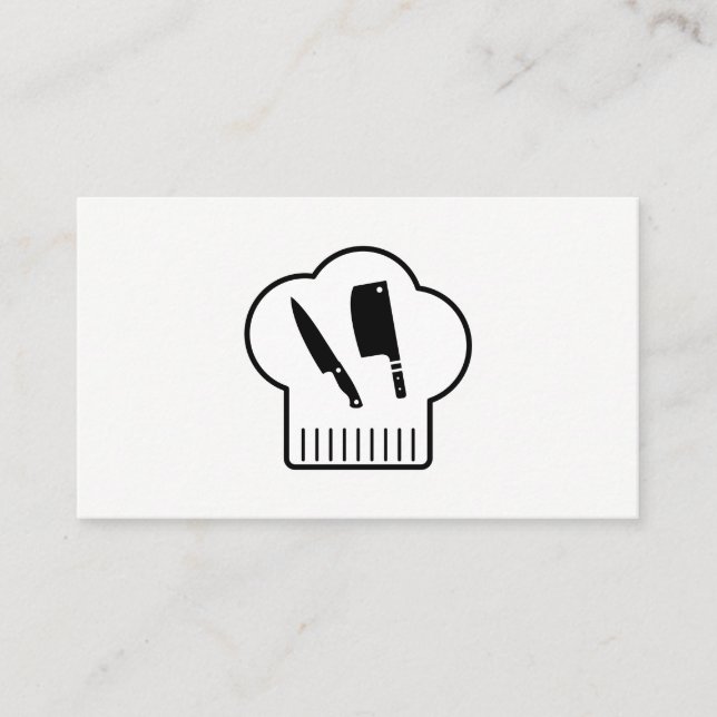 Carte De Visite Couteau Casquette Chefs (Devant)