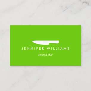 Carte De Visite Couteau de chef sur le vert pour approvisionner,