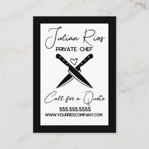 Carte De Visite Couteaux de coupe de cuisine de restaurant de chef