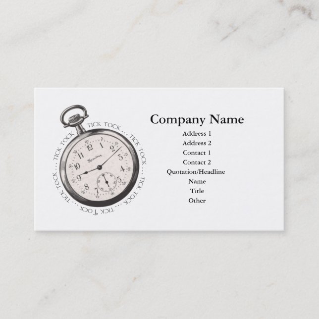 Carte De Visite Coutil Tock de montre de poche (Devant)