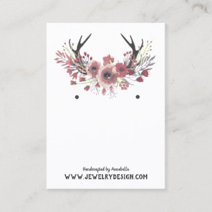 Carte De Visite Coutume florale d'affichage de bijoux de boucle