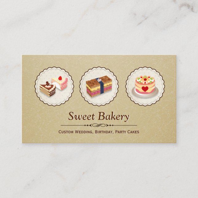 Carte De Visite Coutume Mariage Anniversaire Gâteaux Pâtisserie (Devant)
