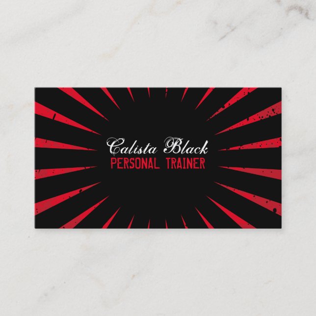 Carte De Visite Coutume noire et rouge Bizcards d'éclat de grunge (Devant)
