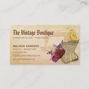 Carte De Visite Couture artisanale Vintage inspirée Rustique Stea