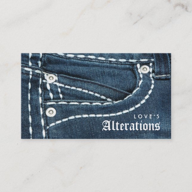 Carte De Visite Couture de changements de jeans de denim de mode (Devant)