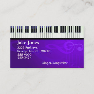Carte De Visite Couture de piano de clavier