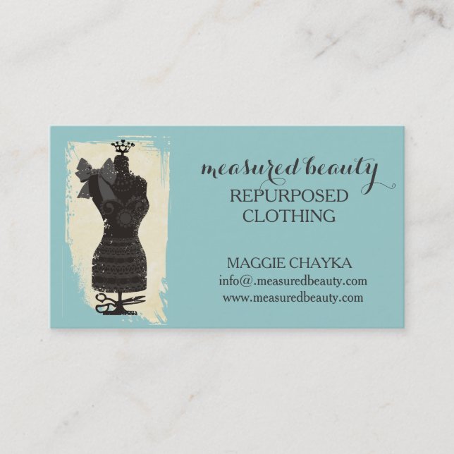 Carte De Visite couture factice de mannequin de mode de robe faite (Devant)