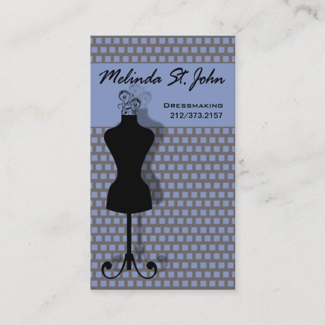Carte De Visite Couturier de couture de mannequin de couturière (Devant)