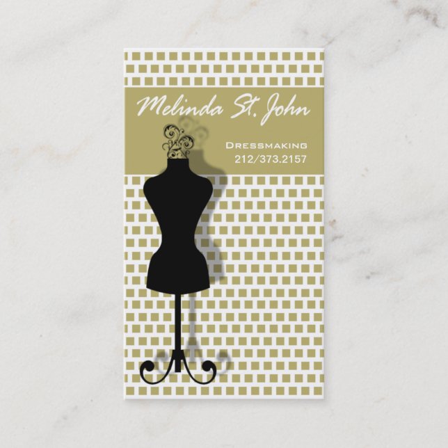 Carte De Visite Couturier de couture de mannequin de couturière (Devant)