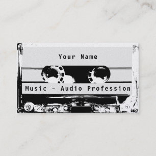 Carte De Visite Couvercle noir et blanc rétro de la cassette audio