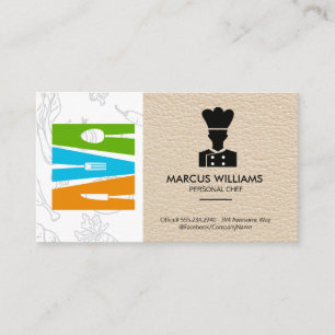 Carte De Visite Couverts de cuisine Logo de Chef