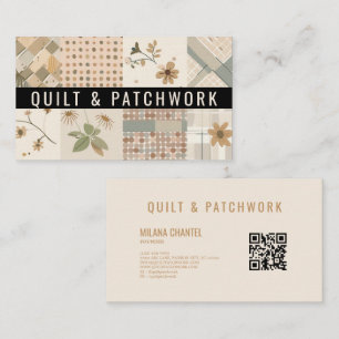 Carte De Visite Couverture beige pastel Patchwork Vêtements faits