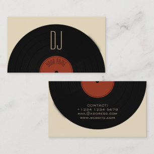 Carte De Visite Couverture de plat de disque vinyle du DJ