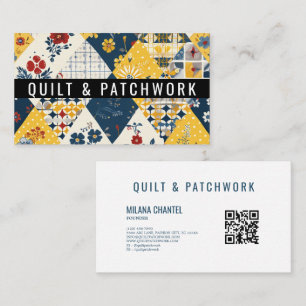 Carte De Visite Couverture en patchwork bleu jaune rouge Vêtements