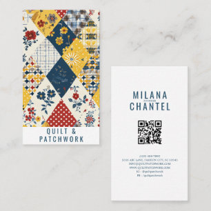 Carte De Visite Couverture en patchwork bleu jaune rouge Vêtements