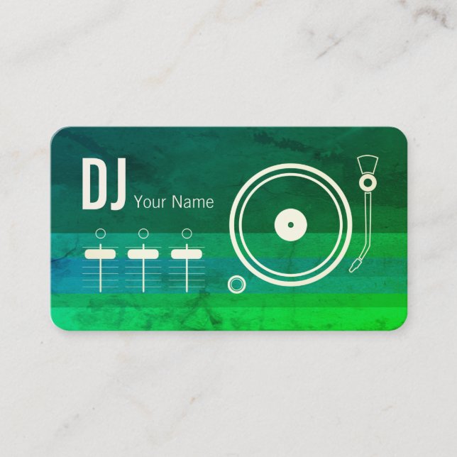 Carte De Visite Couverture moderne de tourne-disque du DJ de (Devant)