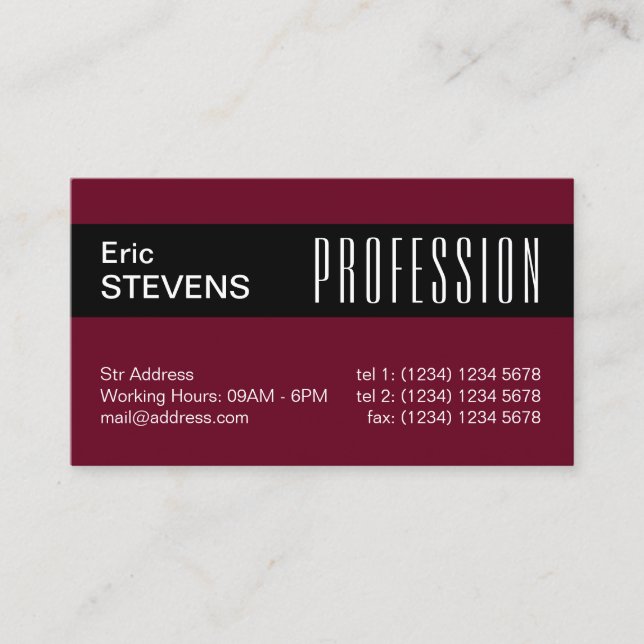 Carte De Visite Couverture professionnelle minimale moderne de (Devant)