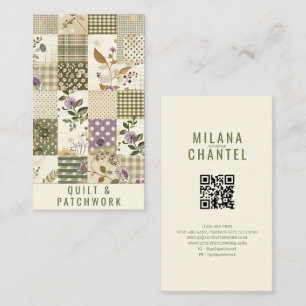 Carte De Visite Couvre-lit en lilas vert Patchwork Vêtements faits