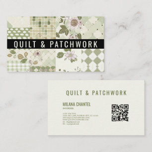 Carte De Visite Couvre-lit en lilas vert Patchwork Vêtements faits