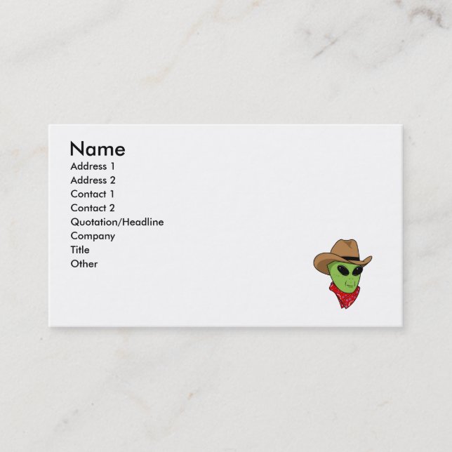 Carte De Visite Cowboy étranger (Devant)