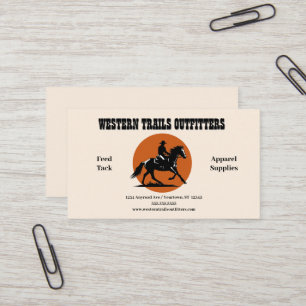 Carte De Visite Cowboy Silhouette et Sun Circle