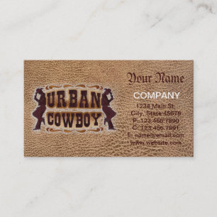Carte De Visite Cowboy urbain en cuir usiné occidental