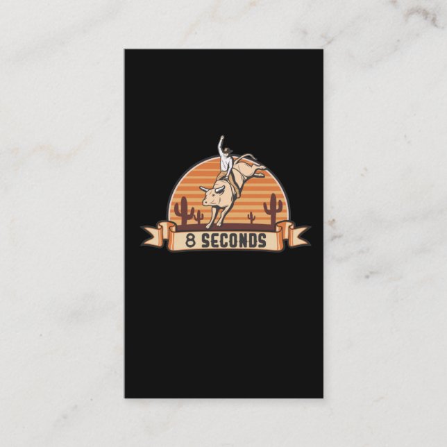 Carte De Visite Cowboy Western Rider Bull Rider Huit Secondes (Devant)