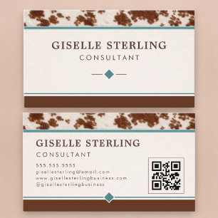 Carte de visite Cowgirl Western QR Code