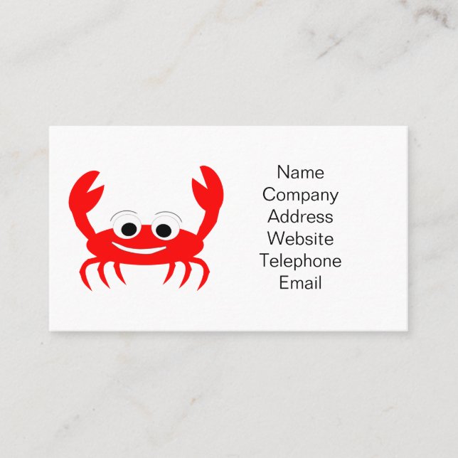 Carte de visite crabe (Devant)