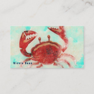 Carte De Visite Crabe rouge Élégant Plage Cuisine de cuisine de me