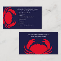 Crabe rouge Fruits de mer Marine Bleu Blanc Simple