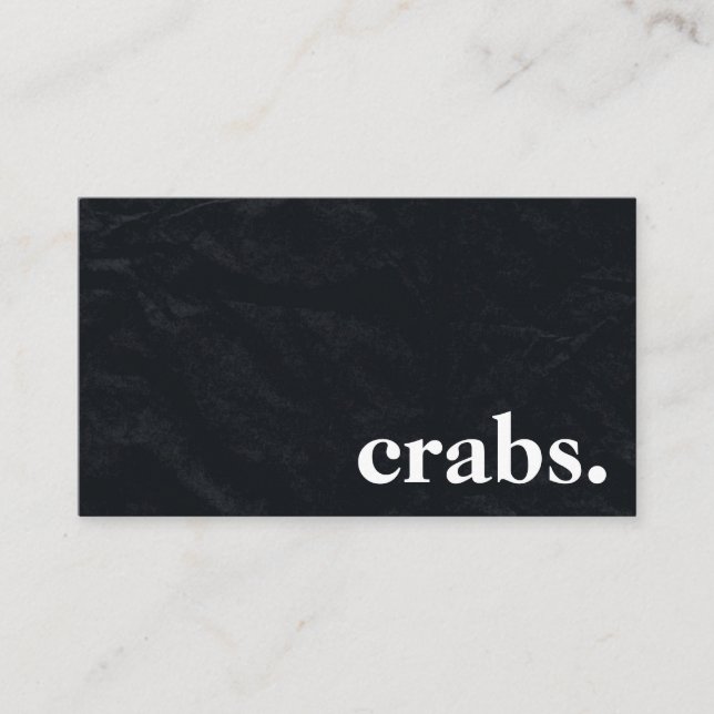 Carte De Visite Crabes Chalkboard modernes. (Devant)